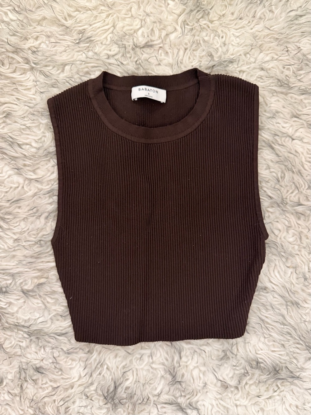 Babaton Sculpt Knit Muscle Tank - Coffee Bean